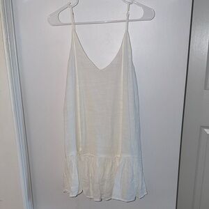 White linen mini dress